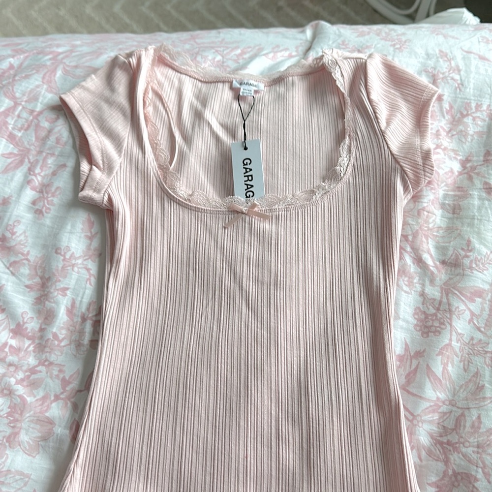 Garage Pink Lace Top